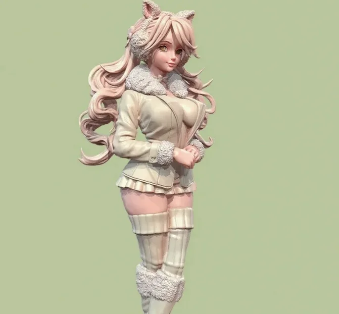 

The height of man 38mm 50mm 75mm Resin Model Kit Kitten Girl Colorless Self Assembly（3D Printing ）TD-7440/3D
