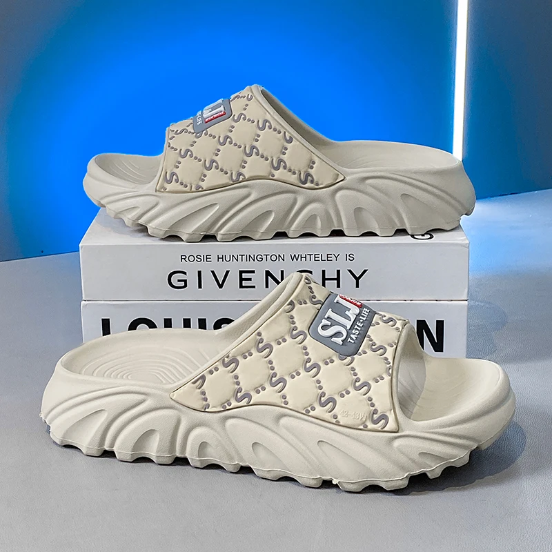 

HKDQ мужские сандалии на толстой подошве, большие размеры, шлепанцы из ЭВА, дышащая легкая уличная обувь, удобные повседневные летние сандалии для мужчин