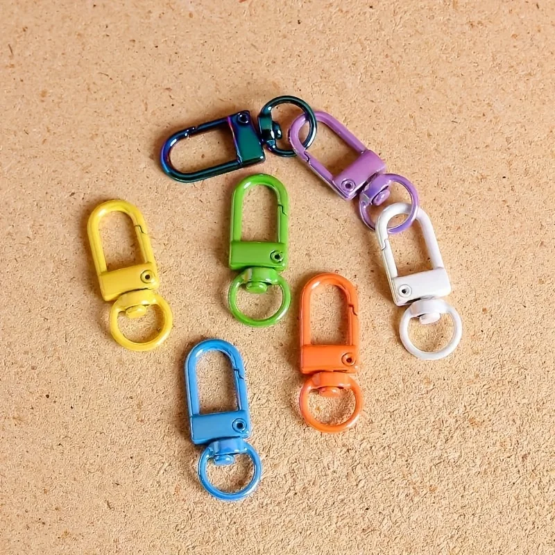 11-piece set of dazzling lobster buckles, 360-degree rotating hooks, DIY keychain craft bag connection buckles