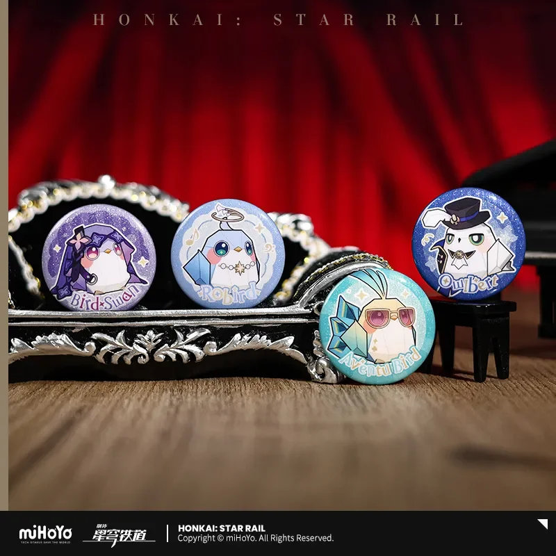 Sunsyea Honkai Star Rail Official Merch miHoYo Original Authentic JMDHYS Series Small Brooch Set Black Swan Aventurine Robin