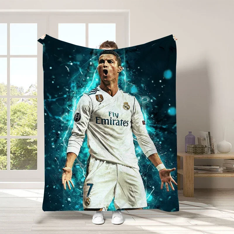 Cute Blanket CR7 Ronaldo Sofa Camp Nap Bedspread Soft Bicycle Blanket Fleece Home Textile Birthday Gift Blanket Bedroom Decor