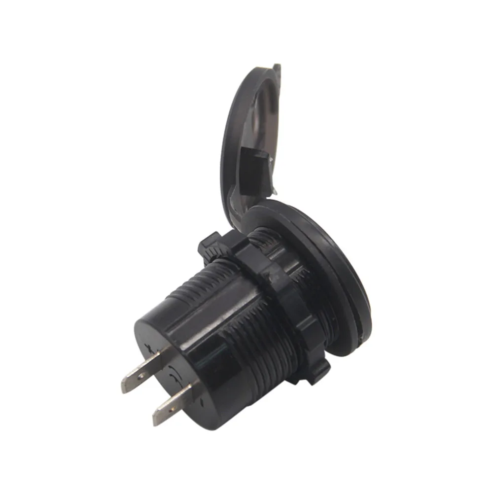 Telepon USB QC 3.0 18W, adaptor daya Motor mengecas cepat dengan saklar Display voltase Voltmeter LED kendaraan DC12V-24V tahan air