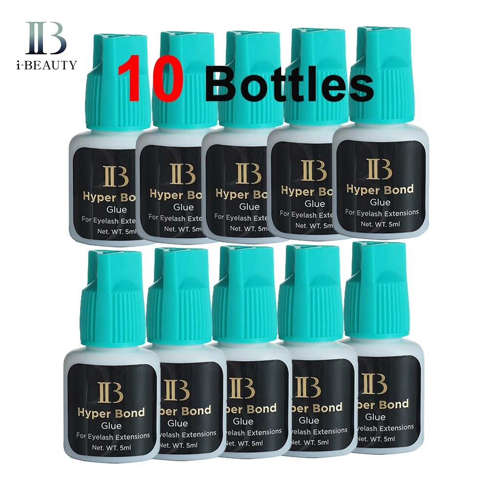 IB Ibeauty 3/5/10 Bottles Hyper Bond Glue Eyelash Extension Glue 0.5s Glue Fast Drying Original Eyelash Adhesive Glue Cyan Cap