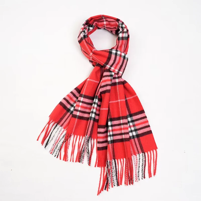 Classic red plaid children scarf warm winter small narrow shawl women ladies lovely fashion casual scarves for child boy girl