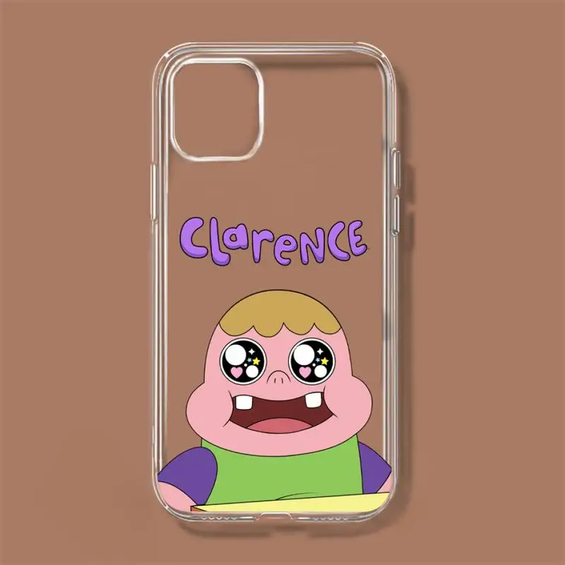 C-Clarences Cartoon Cute Phone Case For iPhone 11 12 Mini 13 14 Pro XS Max X 8 7 6s Plus 5 SE XR Transparent Shell