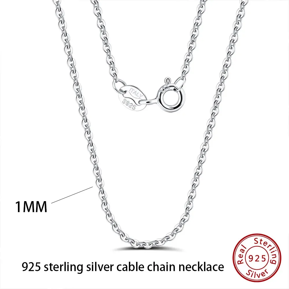 Unisex 925 Sterling Silver Basic Chain Necklace