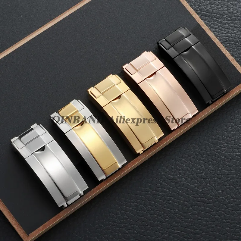 مشبك ساعة رولكس دايتونا الغواصة GMT يخت ماستر 9x16 مللي متر مشبك من الفولاذ المقاوم للصدأ حزام مشبك حزام الساعات زر ساعة معدني