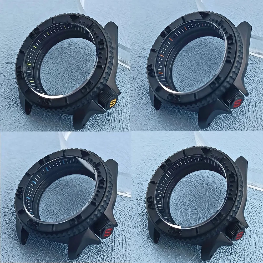 41mm SKX 007 transparent bottom black watch case 316L stainless steel sapphire glass is applicable to NH34 NH35 NH36 movement