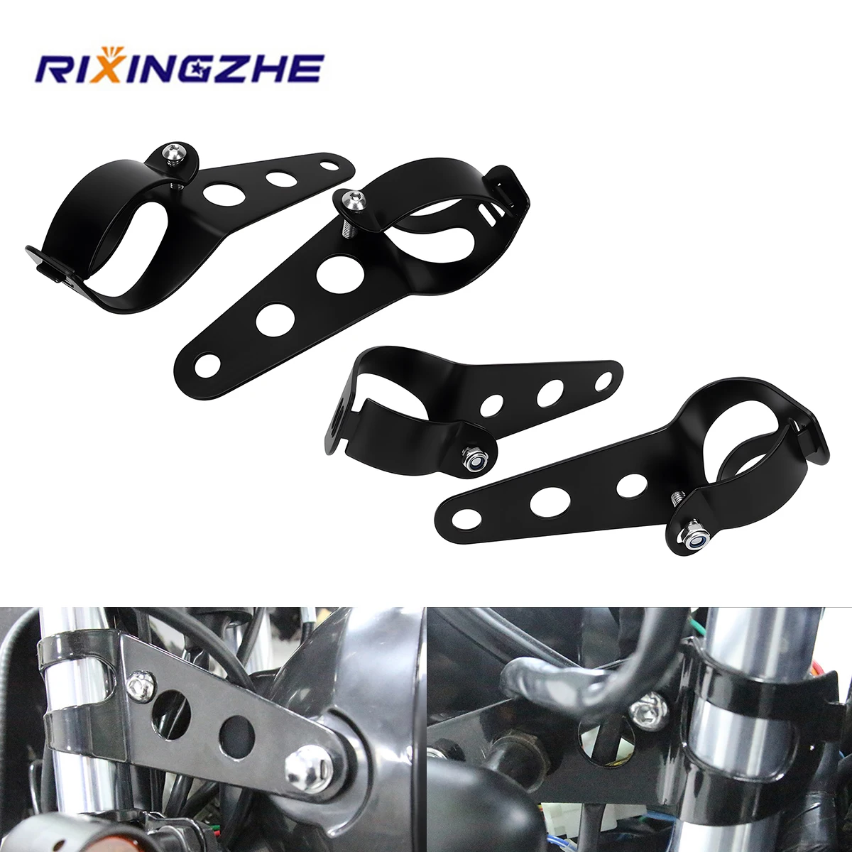 

Universal Motorcycle Headlight Mount Bracket Fork Ear Chopper Headlamp Holder Clamp Adjustable 28-36mm 35-43mm Motor Fork Mount