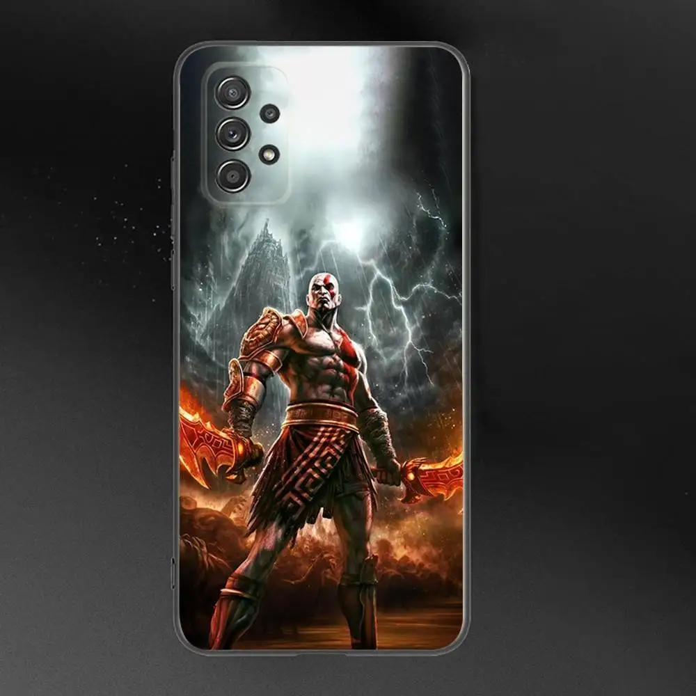 حافظة هاتف G-God of W-War Kratos لهاتف سامسونج جالاكسي A 91,80,73,72,71,53,52,51,22,5G غطاء أسود ناعم مقاوم للصدمات