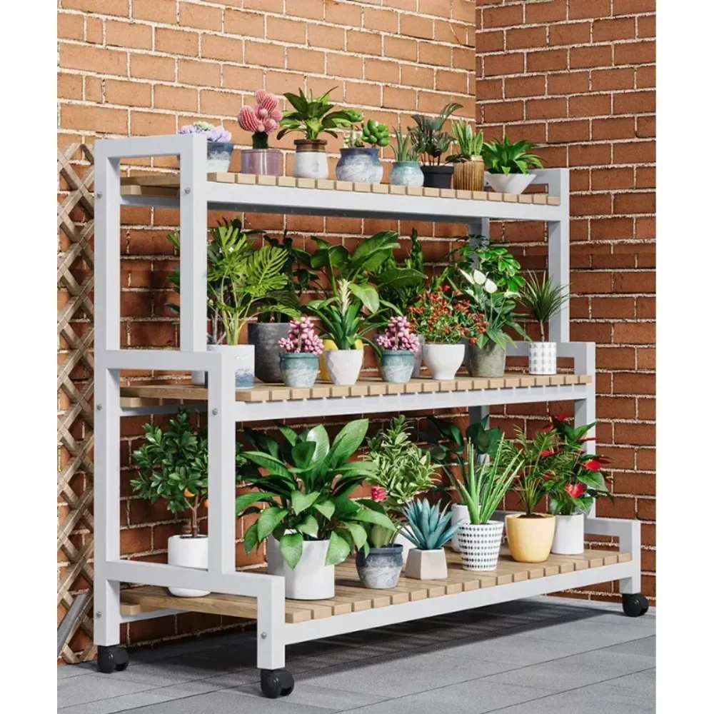 

#For Mobile Flower Rack Multi-layer Staircase Floor Standing Metal Balcony Indoor and Outdoor Succulent Plant Flowerpot Iron Fra