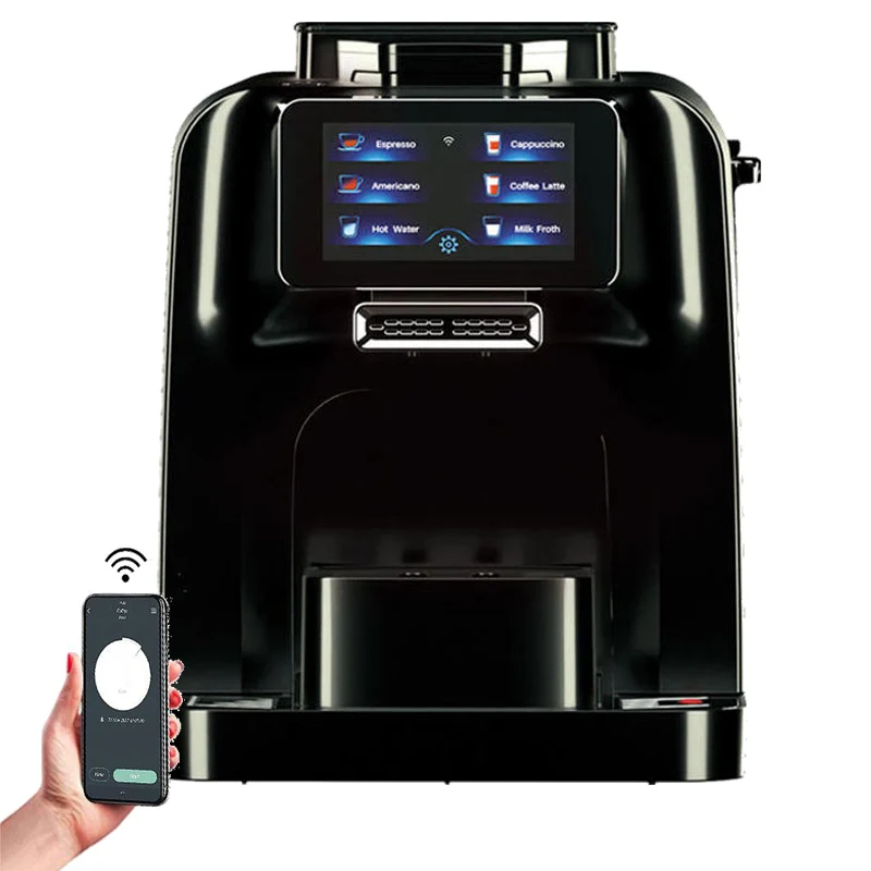 Built-in Small Refrigerator Controlled by WIFI Connection Super Automatic Espresso Coffee Machine