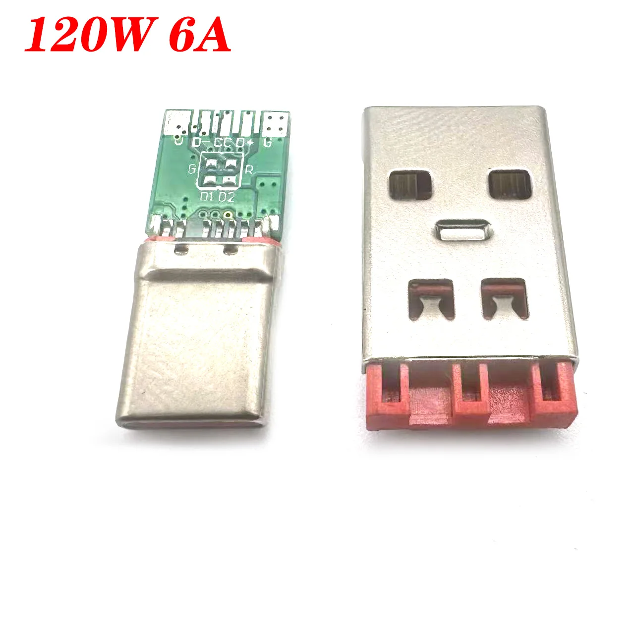 5-poliger USB-Typ-C-Anschluss, Stecker, Lötbuchse, Leiterplattenstecker, USB-A, Typ C, 120 W/6 A, Hochstrom-Netzstecker
