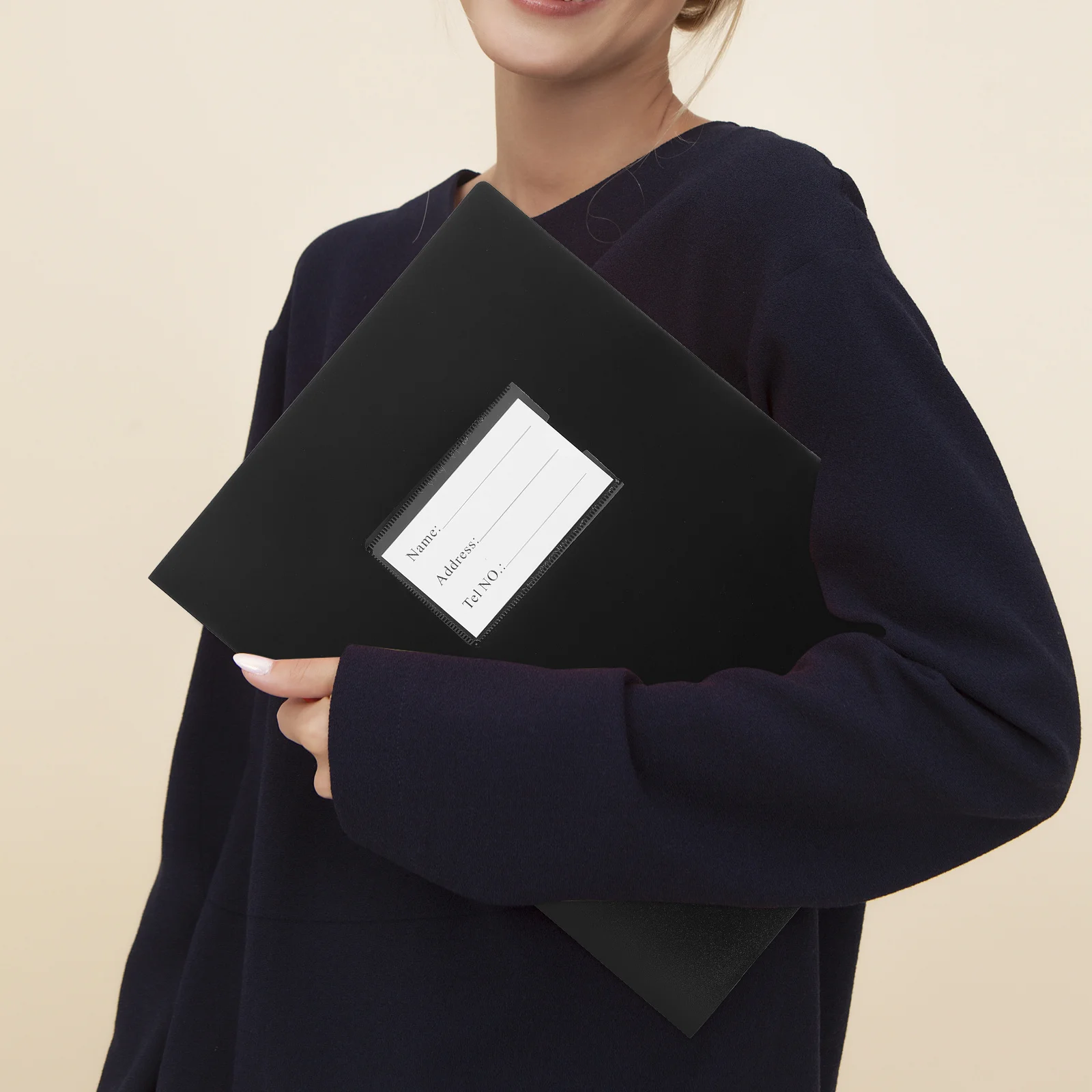 

2pcs File Folder Office Supply Plastic Document Folder Double Slots For Papers Organization Pp Material Report Cover Test Papers