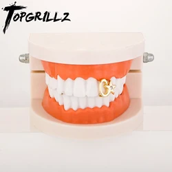 TOPGRILLZ 싱글 별 모양 치아 그릴, 상단 치과 입 펑크 캡, 코스프레 파티 치아 래퍼, 힙합 쥬얼리