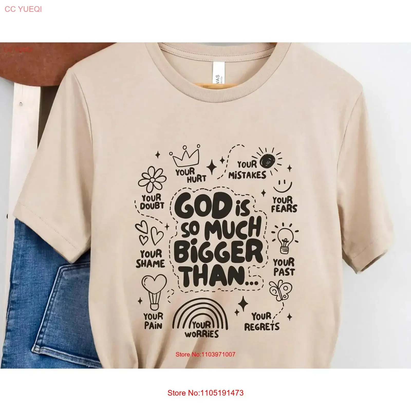 

Футболка God Is Much Big Than с мотивационными цитатами, вдохновляющая лучшая идея для хлопка, винтажная стираная унисекс