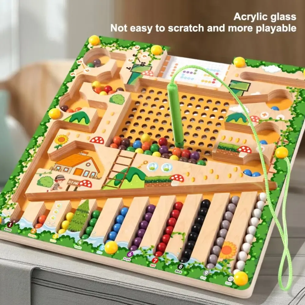 Wood Wooden Positioning Game Montessori Colorful ’s Concentration Training Toys Funny Educational Number Writing Magnetic Maze