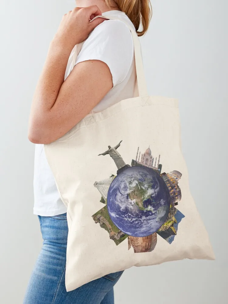 

New Seven Wonders Of The World Poster Tote Bag Canvas bag Customizable men the