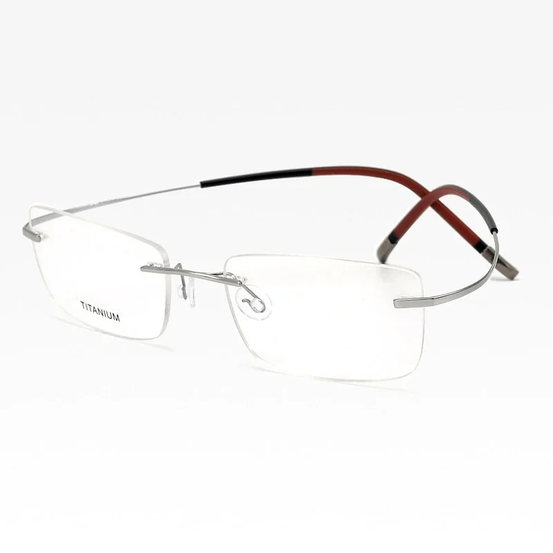 

Belight Optical Square Shape Ultra Light Classical Rimless Design Men Women Titanium Eyeglasses Spectacle Frame 7577