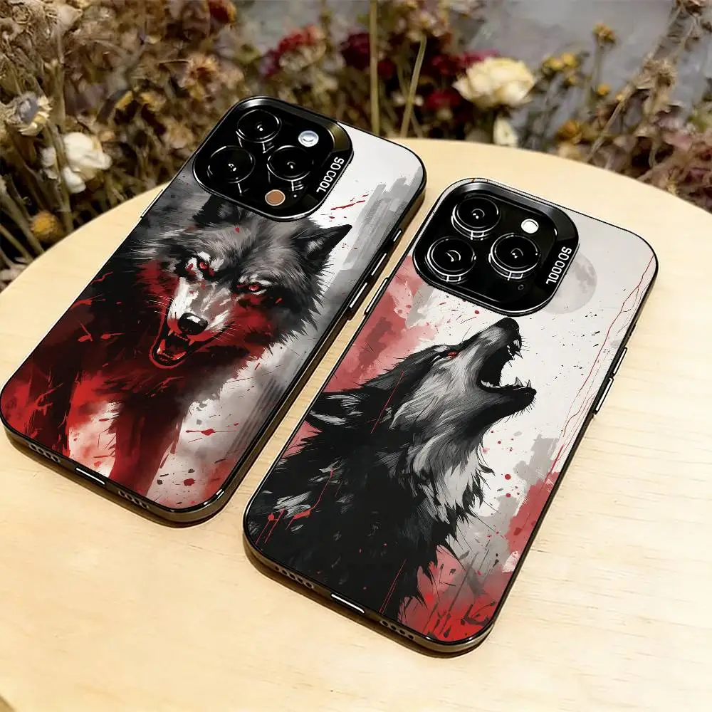 

The Wolf Phone Case For iPhone 17,16,15,14,13,12,11 Plus,Pro Max,XS,Colorful Silver Phone case Funda Cover