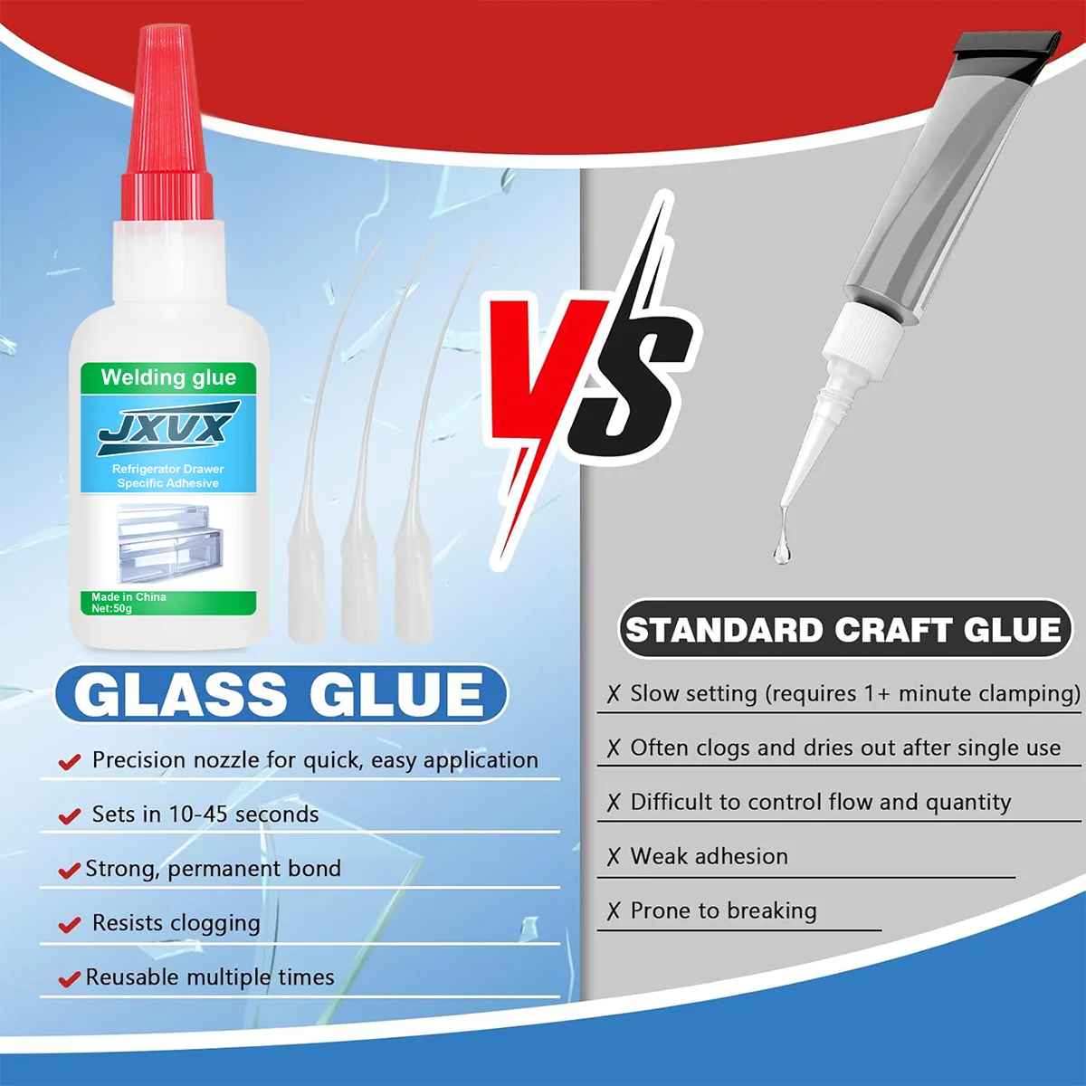 Colla trasparente per riparazioni, Adesivo cianoacrilato istantaneo ad aggancio rapido Pelle Gomma Legno Metallo Ideale per piccole spazi Colla liquida sottile, Asciugatura rapida