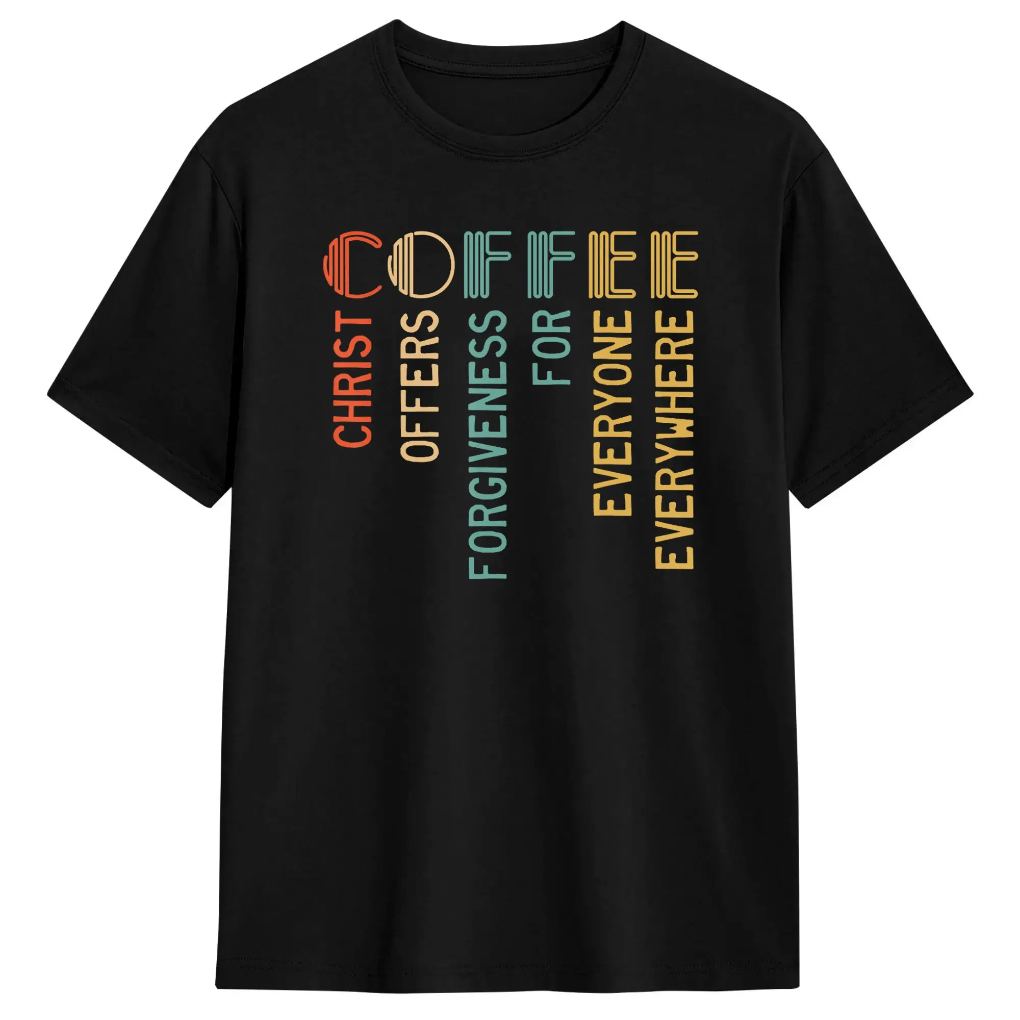 Oversized T-Shirt Summer Coffee Christ Offers Forgiveness For Everyone Everywhere Trendy Cool T Shirts  Cotton Tshirt for Men
