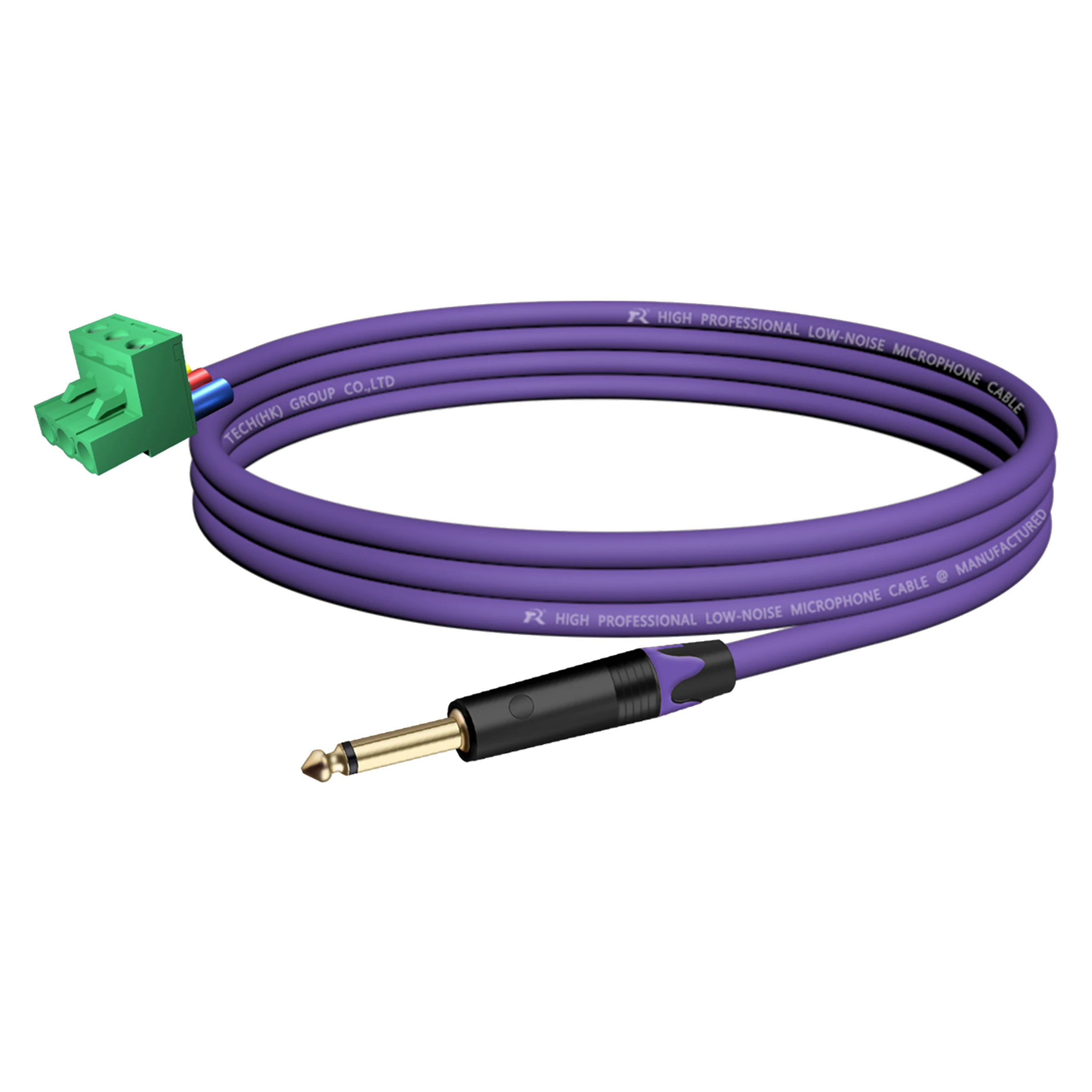 6,35mm TS Mono auf 3-polige Phoenix Schraubklemme Audiokabel, mit Schwarzem Endgehäuse, Gl/Nl Beschichtet, für Audiosignalprozessoren – Detail 9