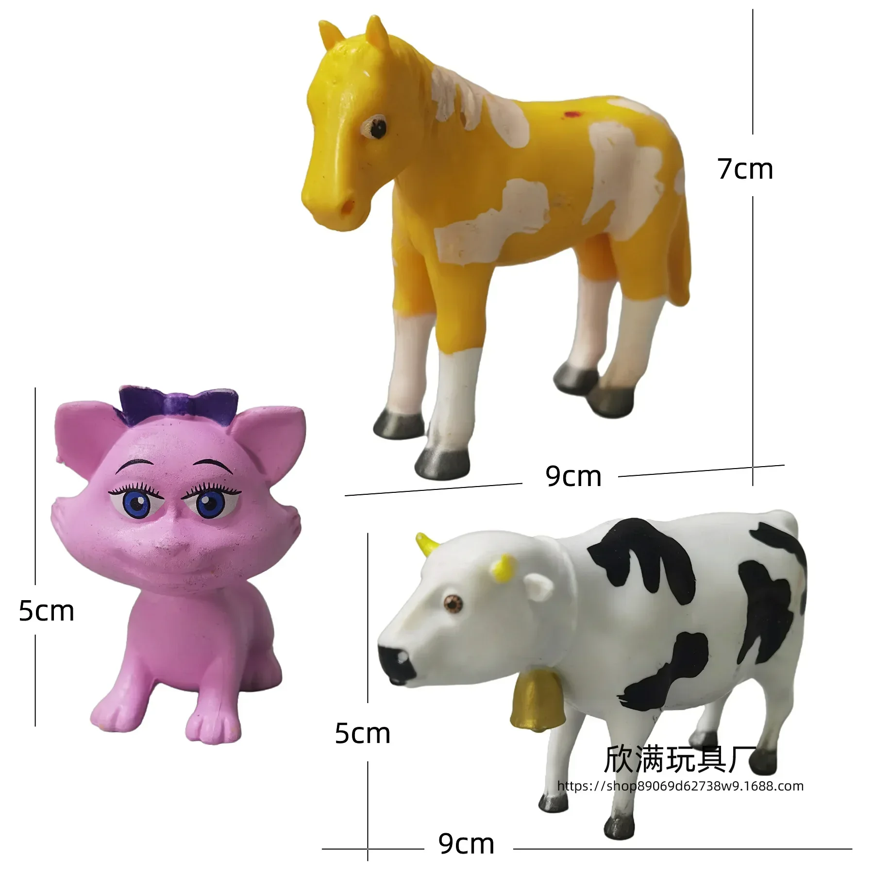 10pcs/set Cute Happy Farm Action Figures La Granja De Zenon Red Barn Barnyard Farm Kids Baby Animals PVC Dolls Toy Set Gifts