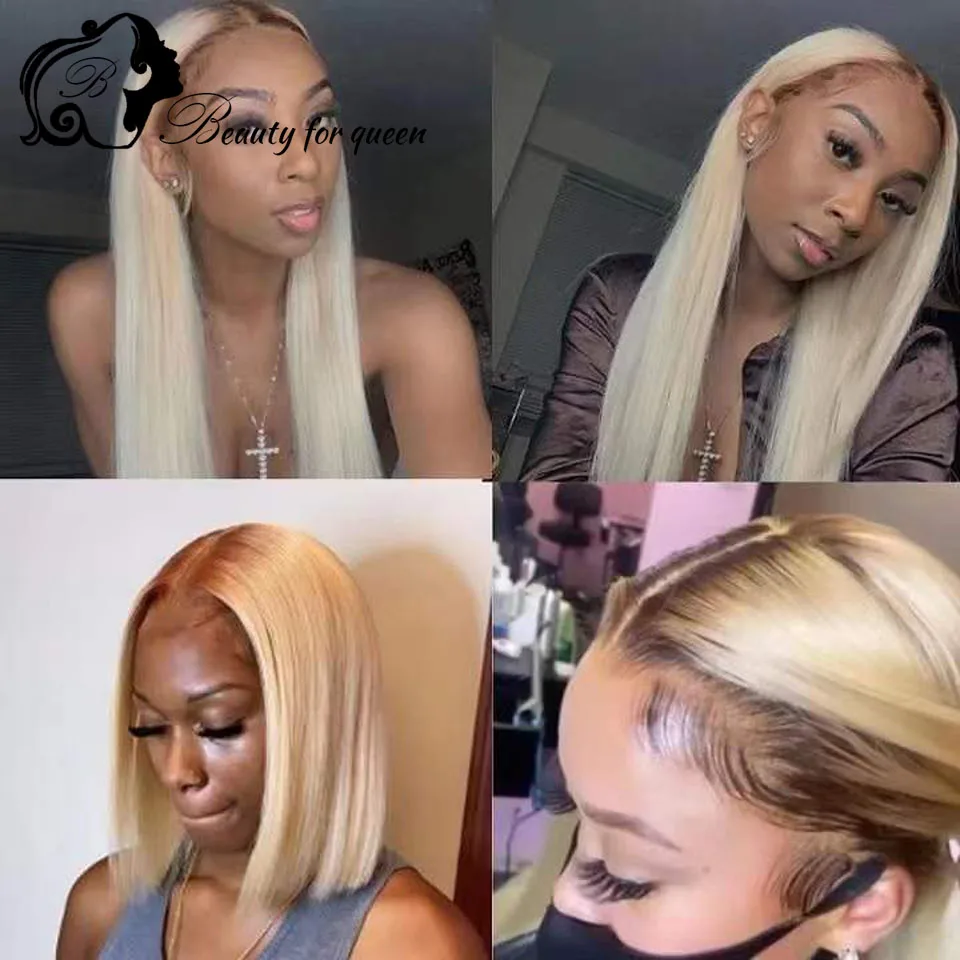 180 الكثافة 4T 613 مستقيم شفاف 13x4 الدانتيل الباروكات الأمامية البرازيلي الملونة باروكة من شعر طبيعي للنساء قبل قطعها تأثيري