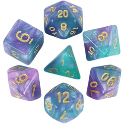 New Dual Color Multi Faced Dragon And Dungeon Game Dice Board Game Color (7 Pieces Per Set)