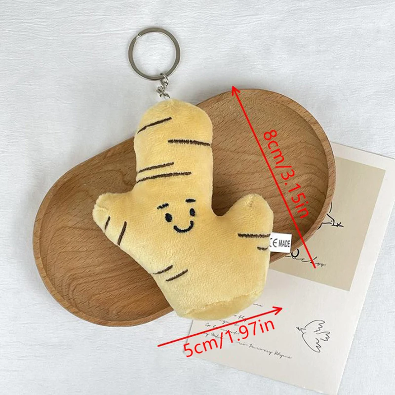 Cartoon Funny Plush Doll Vegetable Keychain Schoolbag Accessories Ginger And Green Onions Chili Toys Key Chain