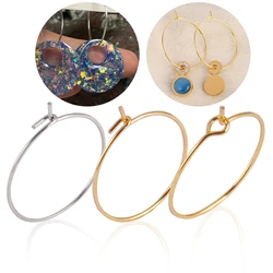Boucles d'oreilles créoles en acier inoxydable 316, grand cercle, accessoires de fabrication de bijoux, vente en gros, 20 pièces/lot