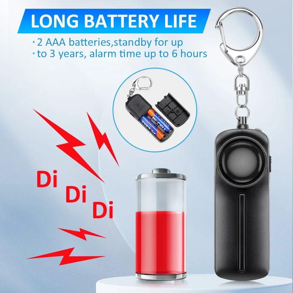 Women Anti Attack Emergency Alarm 130dB Self Defense Alarm Portable Personal Safety Alarm with Keychain for Kids Girls