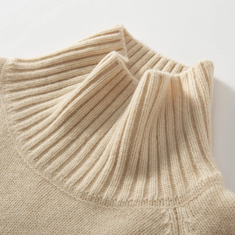 

Autumn Winter Thick Women's 100% Cashmere Sweater Turtleneck Raglan Sleeve Pullovers Casual Loose Style Cashmere Knitwear Tops