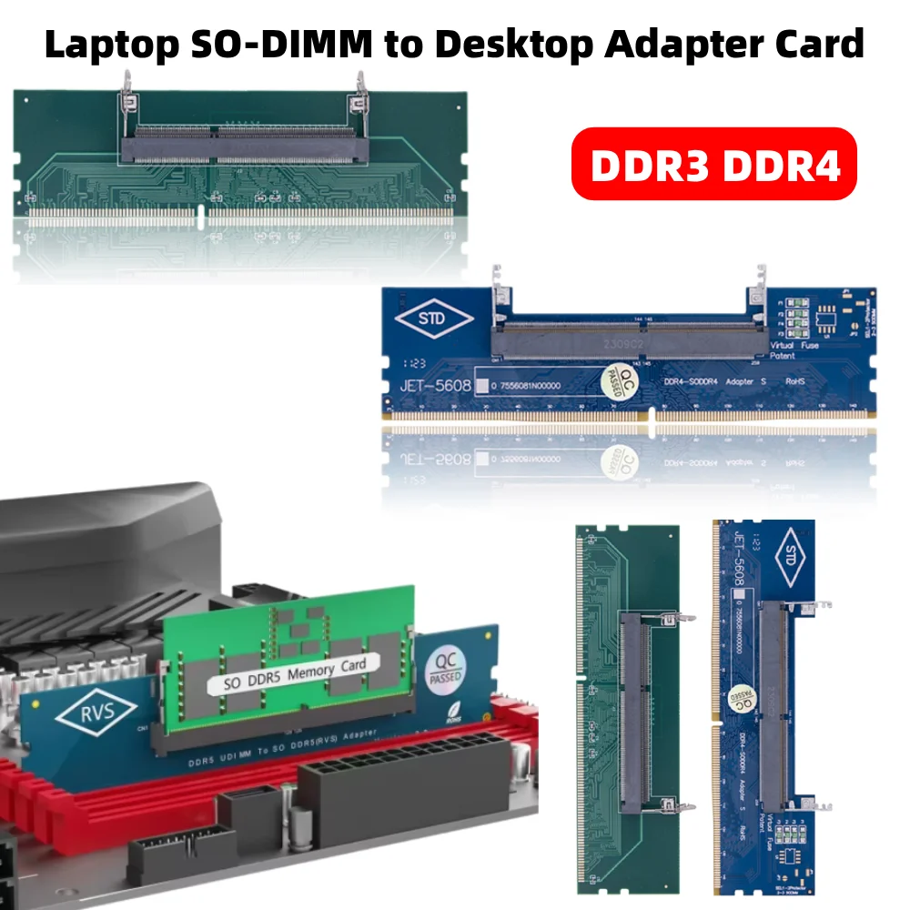 

New DDR3 DDR4 Laptop To Desktop Memory Adapter Card SO-DIMM To PC DIMM Card Connector Card Memory Stick RAM Connector Adapter