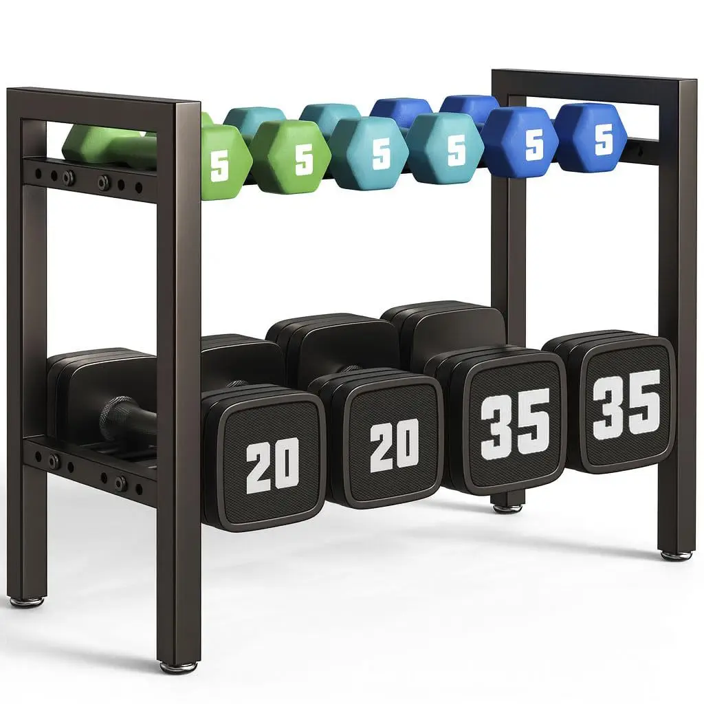 Adjustable Metal Dumbbell Rack, Home Gym Storage for Dumbbells & Kettlebells view 5