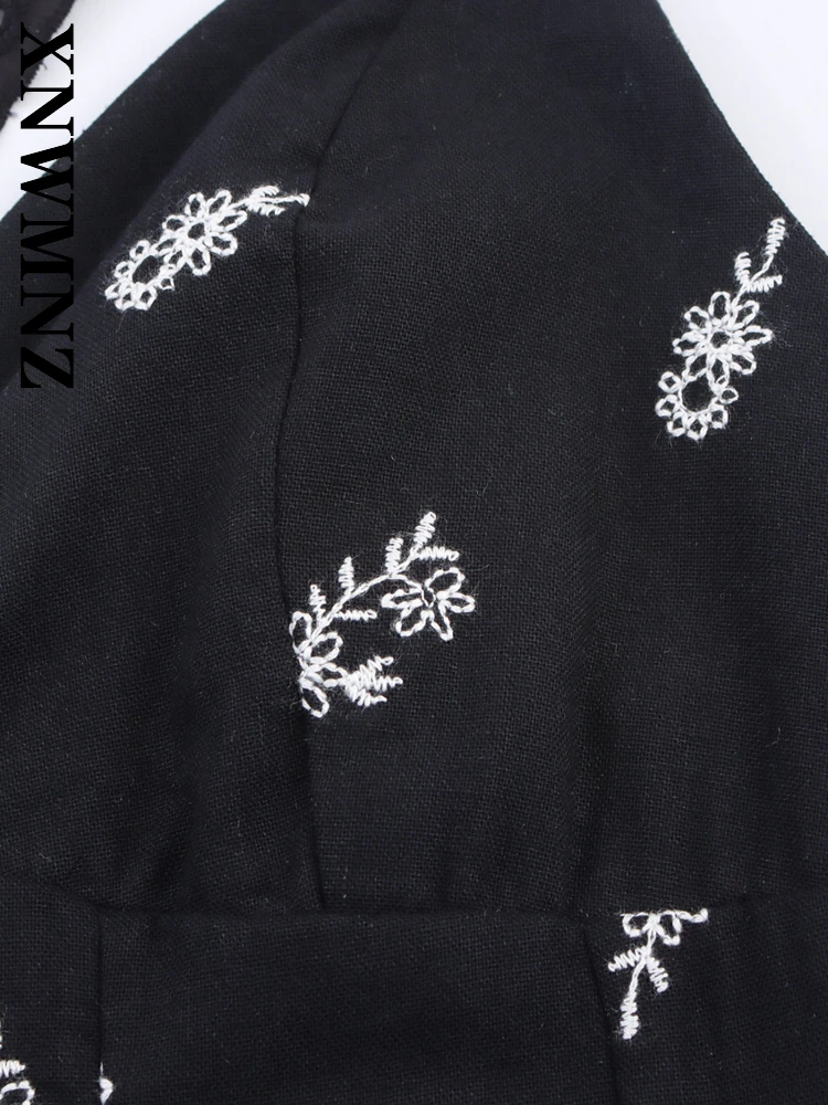 XNWMNZ 2025 Summer Sexy Holiday thin shoulder strap Sleeveless mini Dresses Chic boho Woman's Fashion Backless Pleated dress