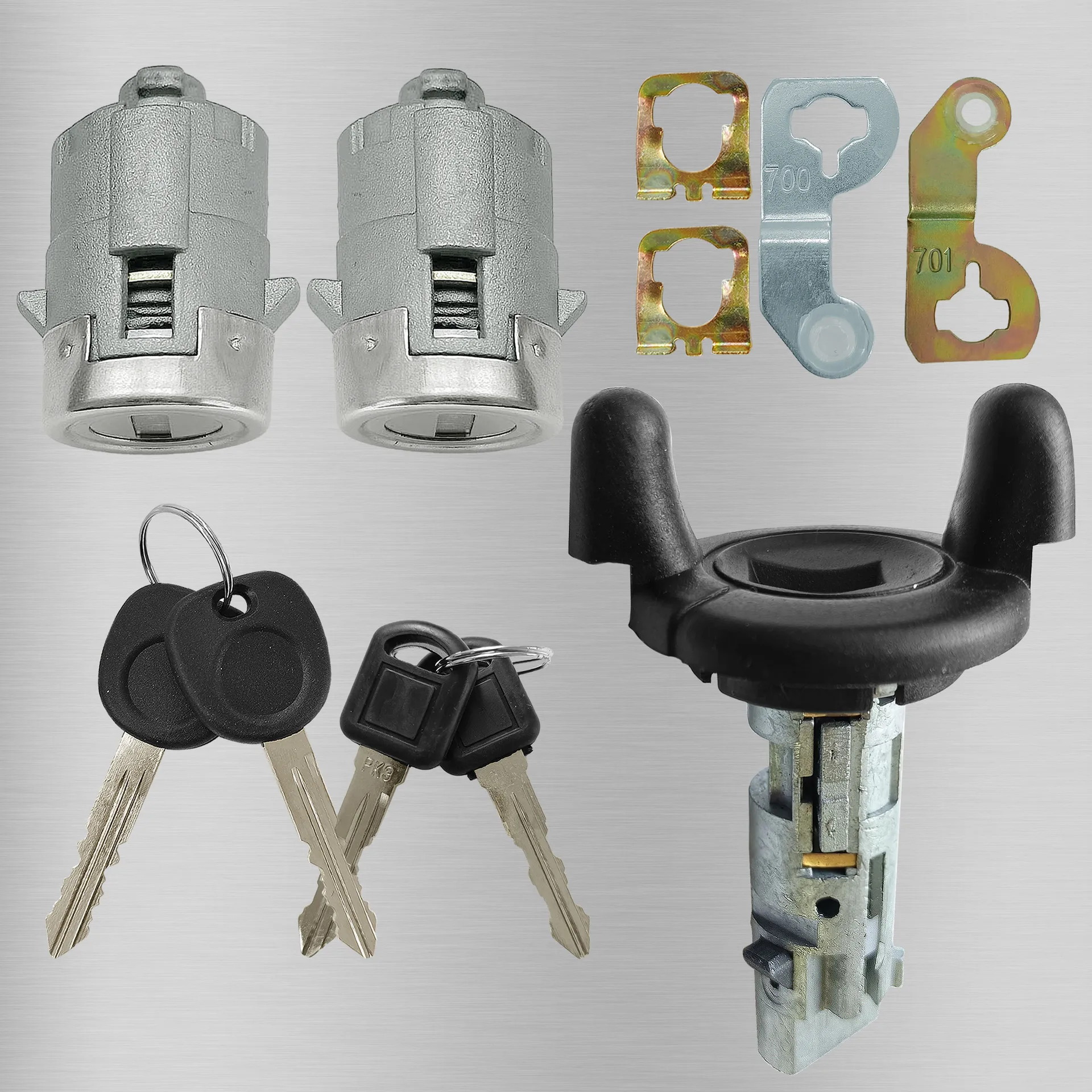 

For Cadillac Buick Chevrolet Full Lock Long Plastic Ignition Cylinder Replacement Kit 4 Keys Locksmith Tools Auto Accessories