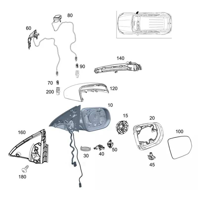 

WAP01 NEW-1PCS 2059055615 A2059055615 Car Front Left Door Mirror GPS Antenna For Mercedes Benz W205 W253 X253 W213
