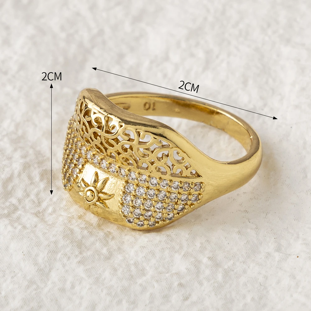 LUIZADA Vintage Türkische Fingerringe Frauen Runde Kristall Caesar Ring Gold Farbe Ethnische Hochzeit Schmuck Ring – Detail 22