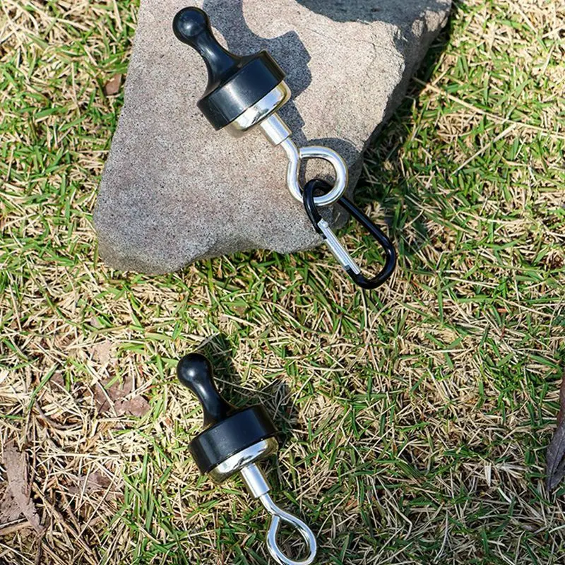 Ab47-ímãs de barraca de acampamento, ganchos magnéticos de dossel com mosquetão de aço inoxidável para acampamento, suspensão de cruzeiro