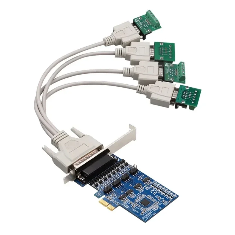

PCI-E to 4-port RS485/422 expansion card Industrial grade live suppression protector Serial port card