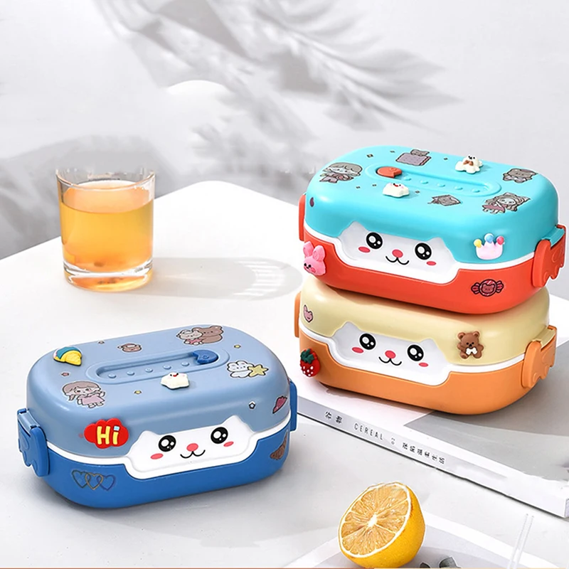 Hot Cute Bento Lunch Box Kawaii for Kids School Children Japanese Style Kindergarten Children's Bread Sandwich Food Box Plastic