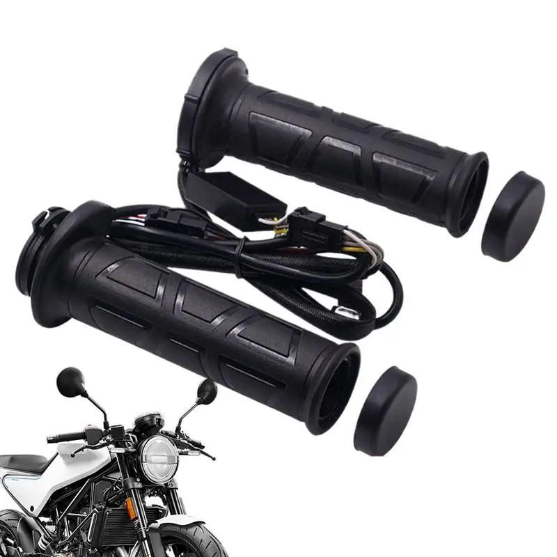 Heated Grips Motorcycle Warm Electric Heated Grips Handlebar Heater Adjustable Winter Motorcycle Supplies Waterproof Handlebar