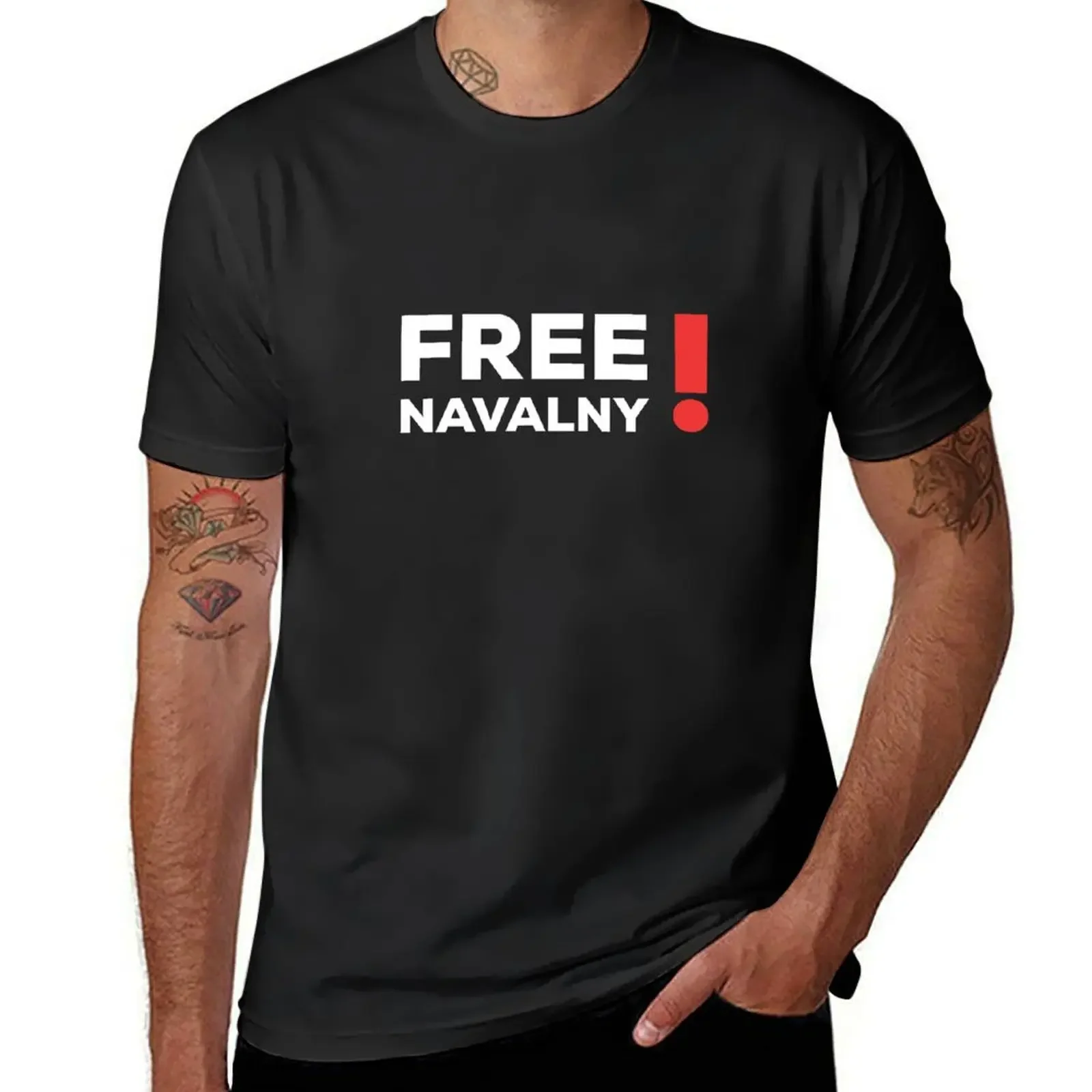 FREE NAVALNY Russian opposition Alexei Navalny T-Shirt football t shirt tops mens graphic t-shirts