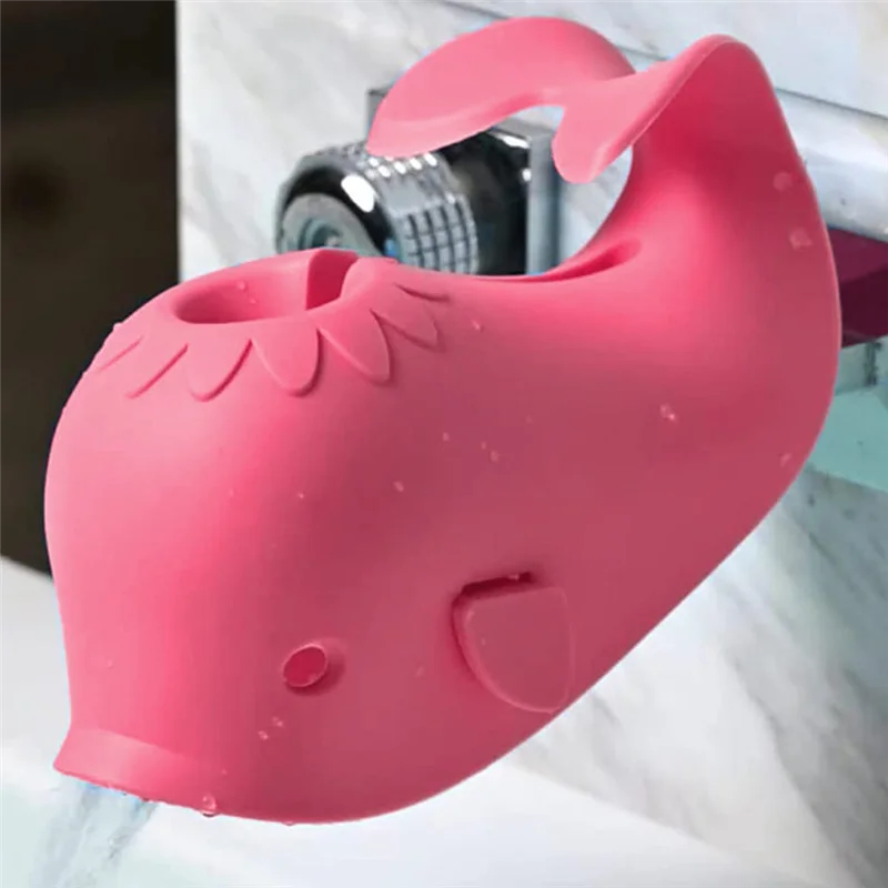 AS96-Protector de grifo de silicona para bebé, bañera de baño para niños, cubierta de boquilla de grifo de bañera para bebés y niños pequeños, baño azul