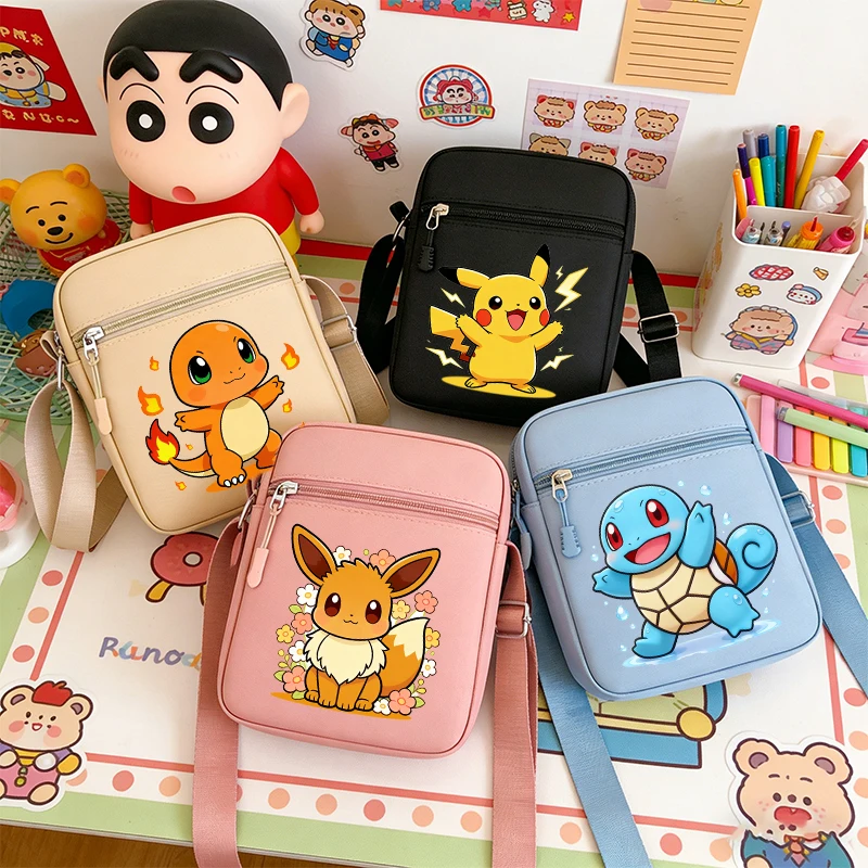 

Pokemons Mobile Phone Shoulder\Crossbody Bag Game Anime Cute Role for Boy Girl Oxford Simple Durable Mini Handbag Man Waist Pack