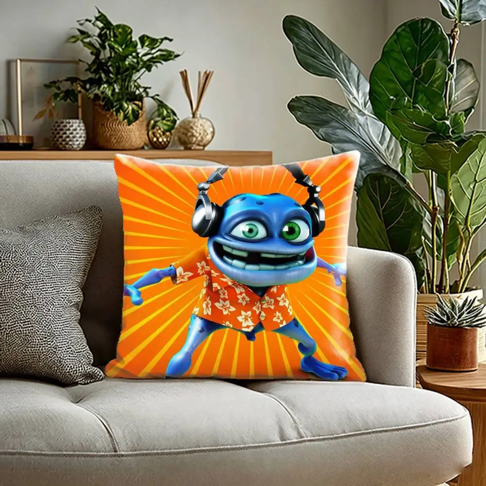 C-Crazy Frog DJ Ding D-Ding  Pillow Case Anti-dustmite Pillowcase Invisible zipper silky Sofa cushion cover for bedroom