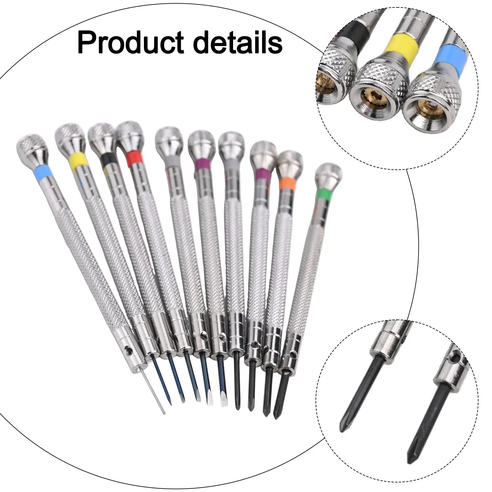 13PC 0.6-2.0mm Slotted Cross Screwdriver Set Professional Watchmakers Watch Repair Screwdrivers Tool Kit Slot Straight Flat Head