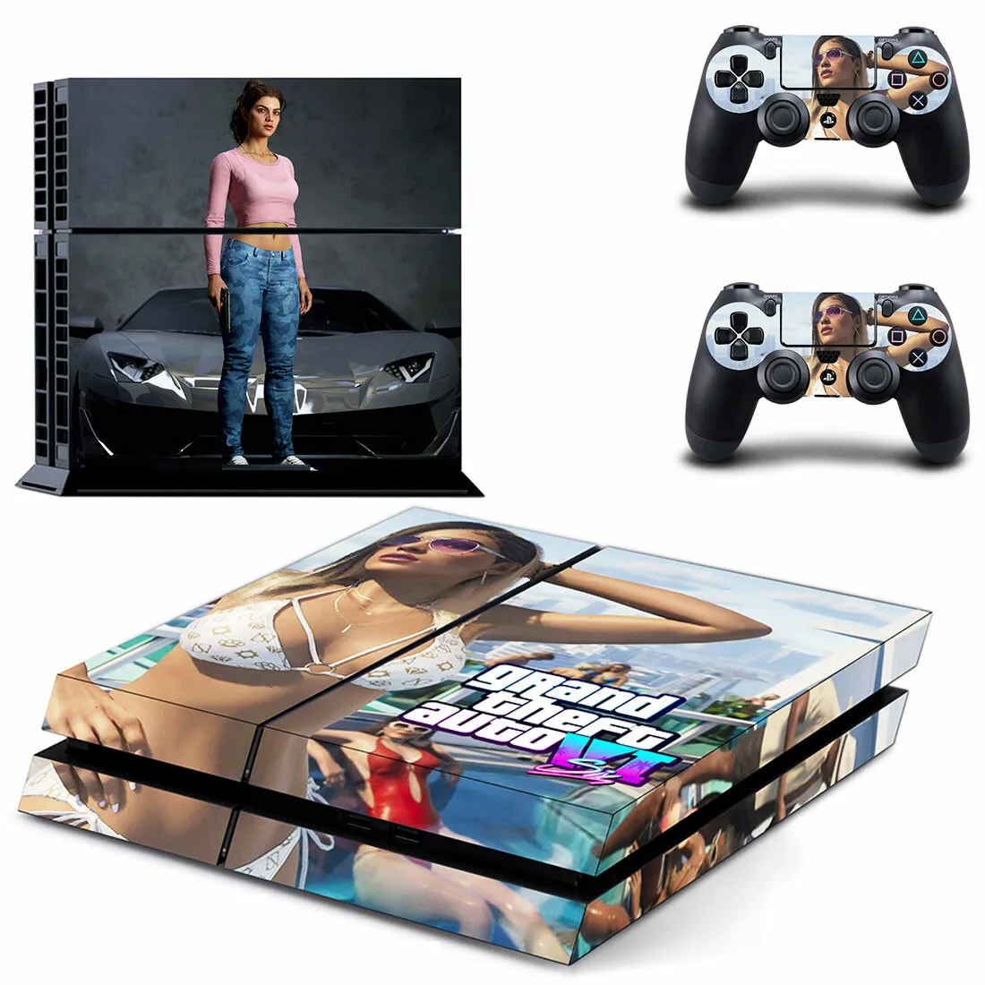 Grand Theft Auto VI GTA 6 PS4 Skin Sticker Decal Cover For Console & Controller PS4 Fat Skins Vinyl